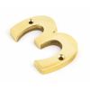 Polished Brass Numeral 3