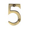 Heritage Brass Numeral 5 Face Fix 51mm (2") Antique Brass finish