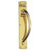 Engraved Large Pull Handle R/H - Polished Brass