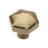 Heritage Brass Cabinet Knob Classic Hexagon Design 32mm Satin Brass finish