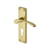 Heritage Brass Door Handle for Euro Profile Plate Sophia Design Polished Brass finish