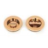 Polished Bronze 60mm Plain Round Pull - Privacy Set