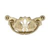 Heritage Brass Cabinet Pull Ornate Plate Design Satin Brass Finish