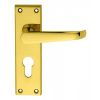Contract Victorian Lever On Euro Lock Backplate - Polished Brass