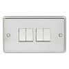 Eurolite Stainless Steel 4 Gang Switch Polished Stainless Steel