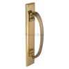 Heritage Brass Door Pull Handle on Plate Polished Brass finish