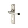 Heritage Brass Door Handle Lever Lock Windsor Design Satin Nickel finish