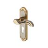 Heritage Brass Door Handle for Euro Profile Plate Lisboa Design Jupiter finish