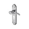 Heritage Brass Door Handle for Euro Profile Plate Verona Small Design Polished Chrome finish