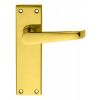 Victorian Lever On Sweedor Latch Backplate - Polished Brass