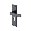 Black Iron Rustic Door Handle Euro Profile Plate Cheswell Design