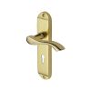 Heritage Brass Door Handle Lever Lock Algarve Design Polished Brass finish