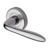 Heritage Brass Door Handle Lever Latch on Round Rose Sutton Design Polished Chrome finish