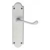 Victorian Scroll Lever On Shaped Latch Backplate - Satin Chrome