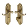 Heritage Brass Door Handle for Bathroom Meridian Design Antique Brass finish