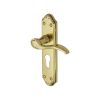 Heritage Brass Door Handle for Euro Profile Plate Verona Small Design Polished Brass finish