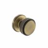 Millhouse Brass Harrison Solid Brass Knurled Mortice Door Knob on Concealed Fix Rose - Antique Brass