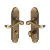 Heritage Brass Door Handle for Bathroom Savoy Design Antique Brass finish