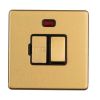 Eurolite Concealed 3mm 13Amp Switched Fuse Spur With Neon Indicator Satin Brass