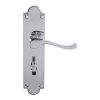 Victorian Scroll Lever On Shaped Backplate - Bathroom 57mm c/c (Contract Range) - Polished Chrome