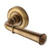 Heritage Brass Door Handle Lever Latch on Round Rose Colonial Design Antique Brass finish