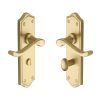 Heritage Brass Door Handle for Bathroom Buckingham Design Satin Brass finish