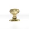 Old English Harrogate Solid Brass Mushroom Mortice Knob on Concealed Fix Rose - Antique Brass