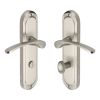 Heritage Brass Door Handle for Bathroom Ambassador Design Satin Nickel finish