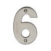Heritage Brass Numeral 6 Face Fix 76mm (3") Satin Nickel finish