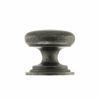 Old English Lincoln Solid Brass Victorian Cabinet Knob 38mm on Concealed Fix - Distressed Silver