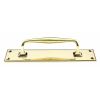 Aged Brass 300mm Art Deco Pull Handle on Backplate