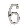Heritage Brass Numeral 6 Face Fix 76mm (3") Satin Nickel finish