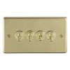Eurolite Stainless Steel 4 Gang Toggle Switch Polished Brass