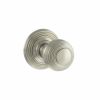 Old English Ripon Solid Brass Reeded Beehive Mortice Door Knob on Concealed Fix Rose - Satin Nickel