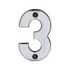 Heritage Brass Numeral 3 Face Fix 76mm (3") Polished Chrome finish