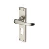 Heritage Brass Door Handle for Euro Profile Plate Windsor Design Satin Nickel finish