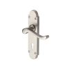 Heritage Brass Door Handle Lever Lock Savoy Design Satin Nickel finish