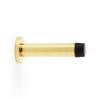 Alexander & Wilks - Cylinder Projection Door Stop on Rose - Polished Brass Lacquered