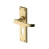 Heritage Brass Door Handle for Euro Profile Plate Windsor Design Satin Brass finish