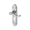 Heritage Brass Door Handle for Euro Profile Plate Savoy Design Polished Chrome finish