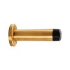 Cylinder Pattern Door Stop - With Rose - Satin Brass