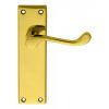 Victorian Scroll Lever On Sweedor Latch Backplate - Polished Brass