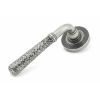 Pewter Hammered Newbury Lever on Rose Set (Beehive Rose) - Unsprung
