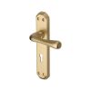 Heritage Brass Door Handle Lever Lock Charlbury Design Satin Brass Finish