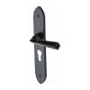 Black Iron Rustic Door Handle Euro Profile Plate Grafton Design
