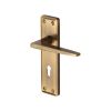Heritage Brass Door Handle Lever Lock Kendal Design Antique Brass finish