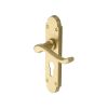 Heritage Brass Door Handle for Euro Profile Plate Savoy Design Satin Brass finish