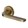 Heritage Brass Door Handle Lever on Rose Bellagio Design Antique Brass Finish