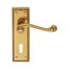 Georgian Lever On Backplate Lock Contract - Polished Brass