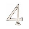 Heritage Brass Numeral 4 Face Fix 76mm (3") Polished Nickel finish